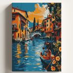 Sayılarla Boyama Tuval Hobi Seti VENEDİK KÖPRÜ Temalı Fırça ve Boya Dahil Set (Çıtalı) 40x50 CM Kendin Yap Sayılarla Tuval Boya Kiti (KASNAKLI)