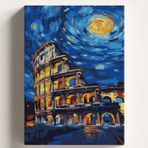 Sayılarla Boyama Tuval Hobi Seti YILDIZLI GECE KOLEZYUM Temalı Fırça ve Boya Dahil Set (Çıtalı) 40x50 CM Kendin Yap Sayılarla Tuval Boya Kiti (KASNAKLI)