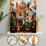Sayılarla Boyama Tuval Seti Fırça Boya Dahil (Çıtalı) 40X50 cm - Güz