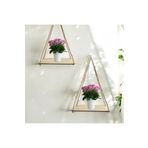 SAYILI COLLECTION 2’li Ahşap Duvar Rafı Askılı Bitki Rafı Oda, Ev, Mutfak, Balkon, Bahçe Duvar Dekoru Süsü (30x10cm)