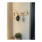 SAYILI COLLECTION Dekoratif Ahşap Duvar Anahtarlığı Kalpli Anahtar Askısı Kapı Girişi,Antre Şık Duvar Dekoru 28x12 cm