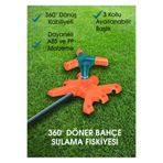 Sayım 360° Döner Bahçe Sulama Fıskiyesi – Ayarlanabilir 3 Kollu Sprinkler Başlık