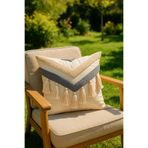 SAYMİNE Kırlent Işleme Punch (Panç) Hediyelik Süs El Yapımı El Emeği Punch Işi Panç Dekoratif Yastık Kılıf BEYAZ 43 x 43