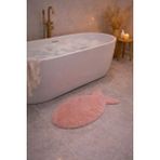 Saymine Kuzu Peluş Süet Taban Ince Banyo Paspası - Balık Desenli Yumuşak Tüy Dokusu - Pembe