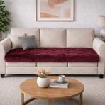 Saymine Kuzu Peluş Süet Taban Koltuk Örtüsü - Yumuşak Dokulu 180×90CM - 90 x 180 cm - Bordo