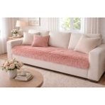 Saymine Kuzu Post Peluş Koltuk Örtüsü - Yumuşak Dokulu Pembe 180X90CM - 90 x 180 cm