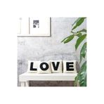 SAYMİNE Love Dörtlü Harf Punch Yastık Kırlent Kılıfı Beyaz 45 x 45