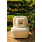 SAYMİNE Punch Kırlent Kılıfı Tavşancık Modelimiz Krem 43 x 43