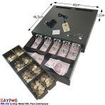 Saypos 46x46.5x11 CM Açma Butonlu İçi-Dışı Full Metal 5 Geniş Banknotluk Ekstra Büyük Para Çekmecesi
