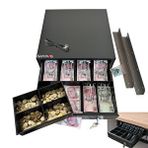 Saypos 6 Banknot Gözlü Masa Altı Montaj Askılı, Pos Bağlantılı, Anahtardan Açılır Para Çekmecesi 41x41x11cm