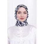 SAYRA Shawl Zebra Desenli Kadın Çıtçıtlı Şal
