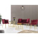 Says Metal Bordo Gold Çay Seti