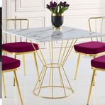 Says Metal Kare 90 x 90 cm Bordo Gold Masa
