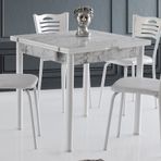 Says Metal Katlanır 75 x 80 Beyaz-Mermer Masa