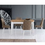 Says Metal Kelebek 80 x 130 cm Beyaz-Toprak Masa Takımı
