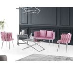 Says Metal Krom Pembe Çay Seti