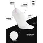 Saysez Bambu Erkek Sneaker Çorap Dikişsiz Görünmez Bilekte Spor Çorap Premium 4'lü Paket - 40 - 45 - Beyaz