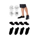 Saysez Bambu Erkek Sneaker Siyah Çorap Dikişsiz Görünmez Spor Bilek 4'lü Siyah