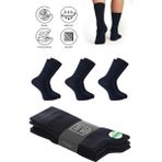 Saysez Bambu Erkek Soket Uzun Düz Lacivert Çorap Dikişsiz Premium Paket 3'lü / Yıkamalı Kokulu Soft Çorap - 40 - 45