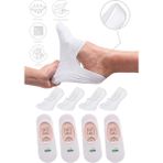 Saysez Bambu Kadın Babet Beyaz Çorap Dikişsiz Görünmez Kaydırmaz Topuk Silikonlu Premium 4'lü Paket - 36 - 40