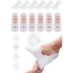 Saysez Bambu Kadın Babet Çorap Dikişsiz Görünmez Kaydırmaz Topuk Silikonlu Premium 6'lı Paket - 36 - 40 - Beyaz