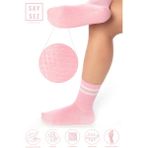 Saysez Bambu Kadın Kaydırmaz Taban Silikon Baskı Pilates Yoga Fitness Dans Aktivite Tenis Çorabı - Pembe - 36 - 41