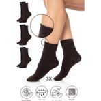 Saysez Bambu Kadın Lastiksiz Soket Dikişsiz Premium Çorap 3'lü Paket / Iz Bırakmaz / Sıkmayan Çorap - 36 - 40 - Kahverengi