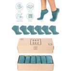 Saysez Bambu Kadın Patik Düz Çorap Dikişsiz Premium Kutulu 6'lı Paket - Su Yeşili - 36 - 40