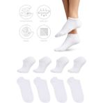 Saysez Bambu Kadın Sneaker Çorap Dikişsiz Görünmez Bilekte Spor Çorap Premium 4'lü Paket - 36 - 40 - Beyaz