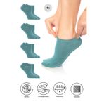 SAYSEZ Bambu Kadın Sneaker Su Yeşili Çorap Dikişsiz Görünmez Bilekte Spor Çorap Premium 4'lü Paket