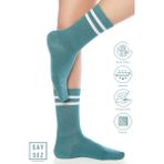Saysez Bambu Unisex Tenis Kolej Çizgili Premium Pembe Renk Dikişsiz Soket Çorap - Su Yeşili - 36 - 42