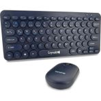 Saywin Bluetooth Klavye Mouse Set Yuvarlak Tuşlu Ev ve Ofis Kullanımına Uygun Türkçe Q Taşınabilir Kablosuz Klavye Lacivert Renk SW-500 - standart