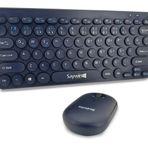 Saywin Bluetooth Klavye Mouse Set Yuvarlak Tuşlu Ev ve Ofis Kullanımına Uygun Türkçe Q Taşınabilir Kablosuz Klavye Lacivert Renk SW-500