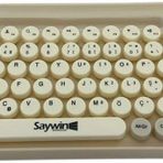 Saywin Bluetooth Klavye Renkli Retro Kablosuz Klavye Daktilo Görünümlü Tuş Tasarımı Şık ve Kullanışlı Telefon Koyma Gözü Pilli Türkçe Q Klavye SW-05 (Krem)