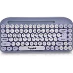 Saywin Bluetooth Klavye Renkli Retro Kablosuz Klavye Daktilo Görünümlü Tuş Tasarımı Şık ve Kullanışlı Telefon Koyma Gözü Pilli Türkçe Q Klavye Sw-05 (Mor) - standart