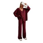 SAYZEN YOUR SHİNE BASİC HIRKA PANTOLON ALT-ÜST TAKIM Bordo Standart