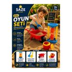 SAZE 2’lü Kum Oyuncak Seti – El Arabası, Tırmık Kürek ve Su Değirmeni | Çocuk Bahçe & Plaj Oyuncağı