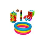 SAZE Bebek Oyuncakları Seti Şişme Havuz 76cm - Top - Bultak - Mini Kule