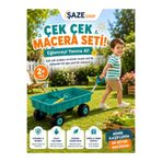 SAZE Çek Çek Macera Arabası Kum ve Bahçe Oyun Seti – Kürek Tırmık Aparatlı, Plaj Bahçe Park Kum Havuzu Oyuncağı 2+ Yaş