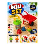 SAZE İkili Set Oyuncak El Arabası ve Kova Kum Seti | Kürekli Plaj & Bahçe Oyuncağı | Renk Seçenekli