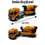 SAZE KLX800-247 Sürtmeli Işıklı Müzikli 1:24 Beton Mikseri Tır 32 cm Sesli Işıklı