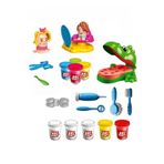 SAZE Oyuncak Dino Dişçi Oyun Hamuru Set Kuaför Hamur Set 2in1 Lisanslı