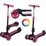 Saze Pembe Katlanabilir Oturaklı 3 Tekerlekli LED Işıklı Scooter