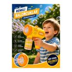 SAZE Pilli Baloncuk Tabancası | Tek Tuş Basmalı Köpük Balon Oyuncağı | Eğlenceli Bubble Gun