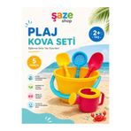 SAZE Şaze Shop 5 Parça Plaj Kova Seti – Kova, Suluk, Kürek ve Elekli Kum Oyuncak Seti 2+ Yaş