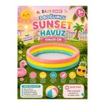 SAZE 🌈 Şişme Tabanlı Yumuşak Sunset Renkli Şişme Oyun Havuzu 114x25 cm