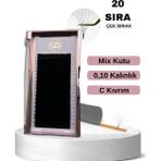 SB Beauty Shop 0.10 Kalınlık, C Kıvrım, Çek Bırak İpek Kirpik, Mix 20 Sıra 9 mm - 14 mm
