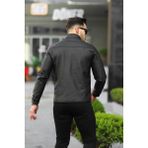 S/B Collection SB Collection Erkek Siyah Baharlık Deri Ceket - Siyah Karbon