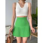 Sb Shopping Altı Pliseli Mini Etek Yeşil S24705