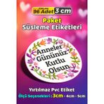 Sb Store Anneler Günü Ambalaj Hediye Paket Süsleme Etiketi Model 127 - 96 Adet 3cm - Çok Renkli - 3 cm - Pvc Etilket